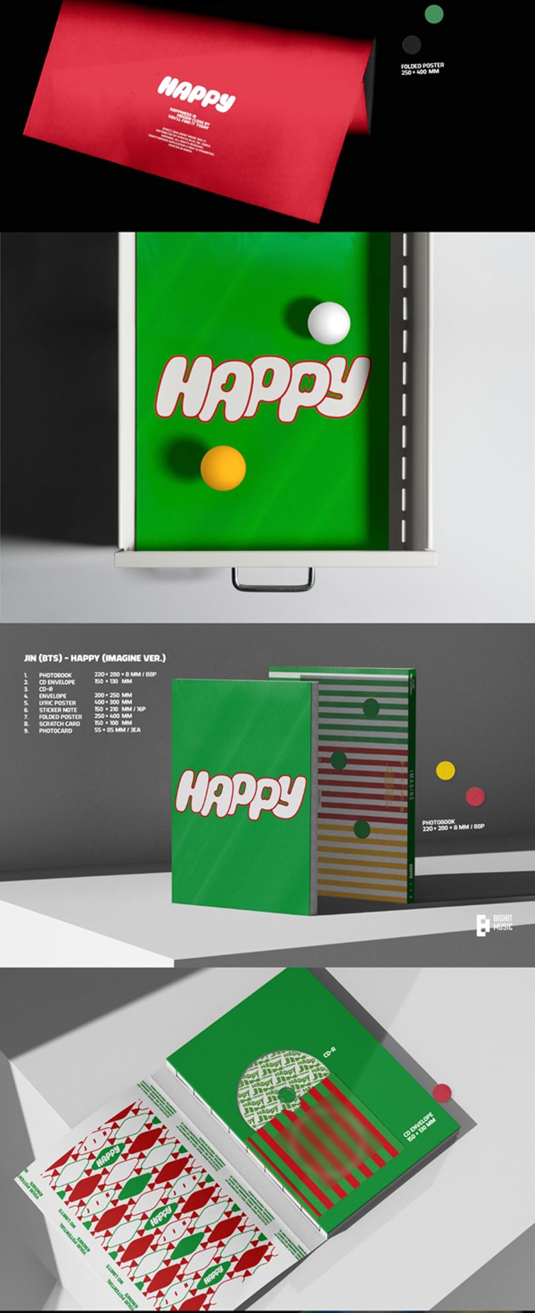 Amazon.com: JIN Happy 1st Solo Album BTS (Standard - Imagine Ver